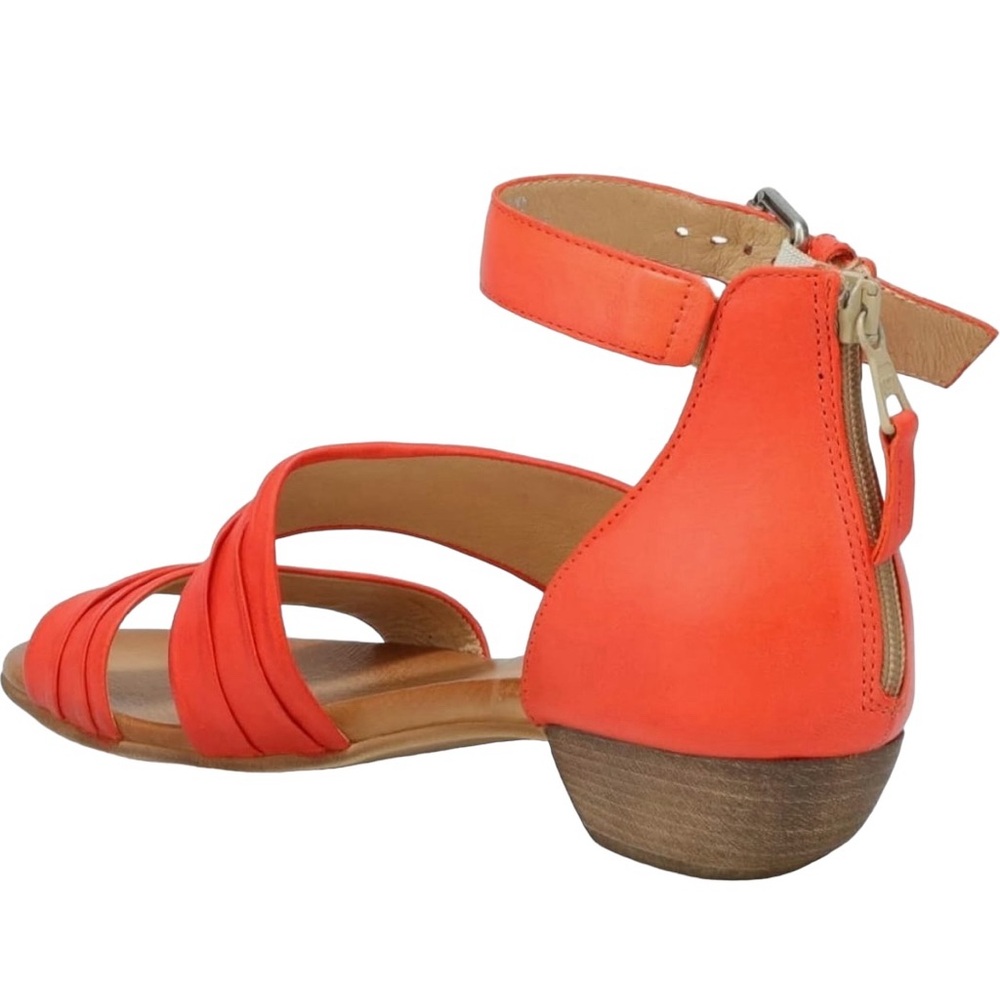 Miz Mooz Vibrant Orange Ankle Strap Sandals - Picture 4 of 12